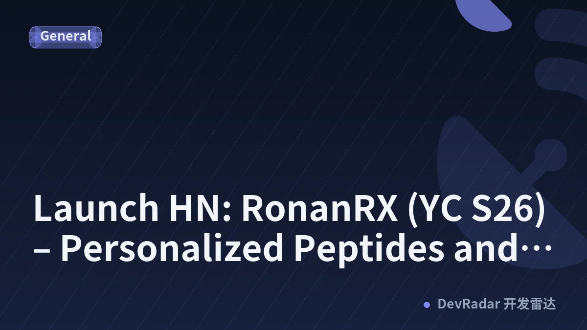 Launch HN: RonanRX (YC S26) – Personalized Peptides and GLP-1s