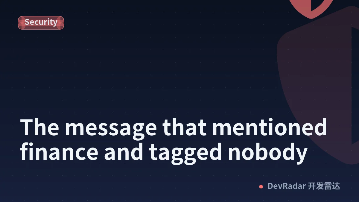 The message that mentioned finance and tagged nobody