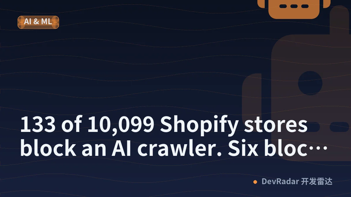 133 of 10,099 Shopify stores block an AI crawler. Six block the one ChatGPT shops with.