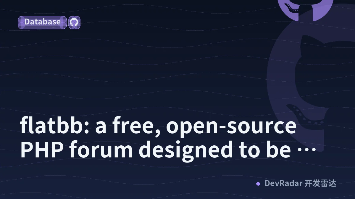 flatbb: a free, open-source PHP forum designed to be extended by AI assistants (no framework, SQLite/MySQL, plugin marketplace)
