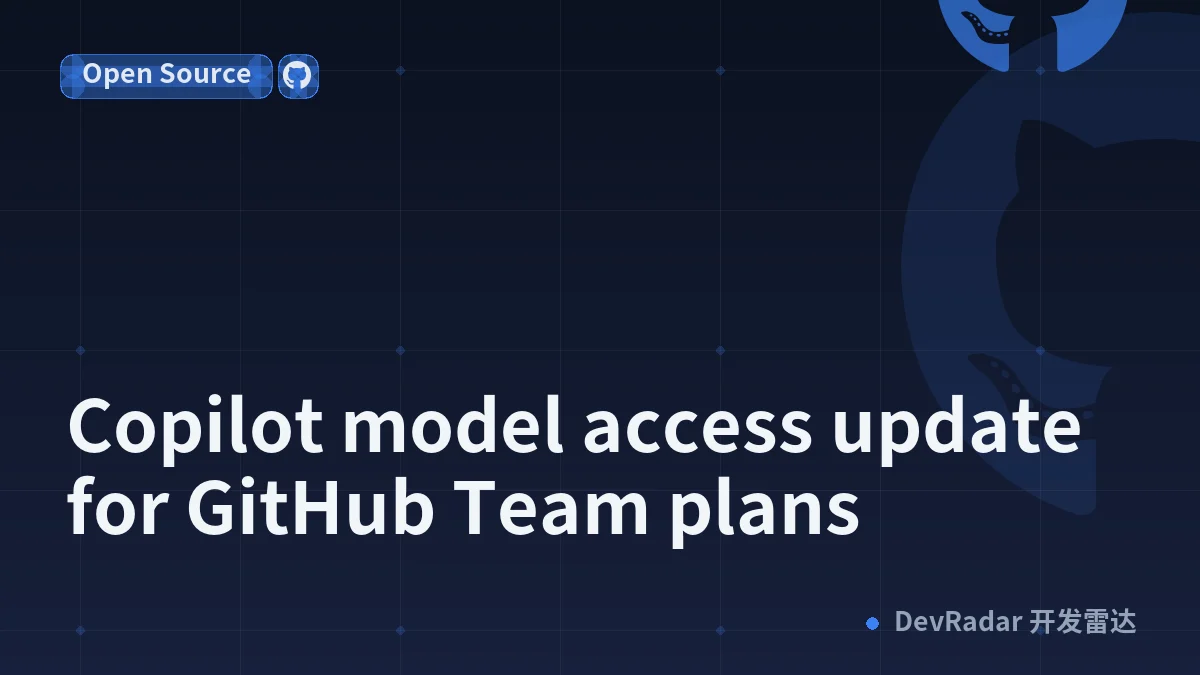 Copilot model access update for GitHub Team plans