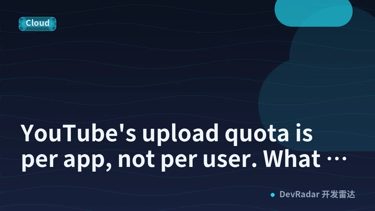 YouTube's upload quota is per app, not per user. What that means if you upload on other people's behalf