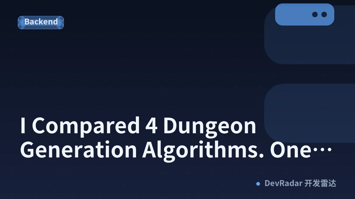 I Compared 4 Dungeon Generation Algorithms. One of Them Never Works.