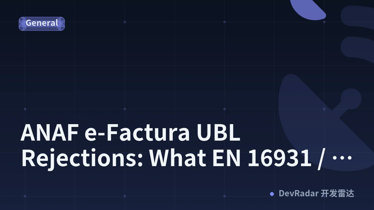 ANAF e-Factura UBL Rejections: What EN 16931 / CIUS-RO Validation Errors Look Like and How to Catch Them Before ANAF Does