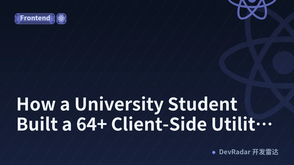 How a University Student Built a 64+ Client-Side Utility Suite in 30 Days (React, WASM &amp; AI)