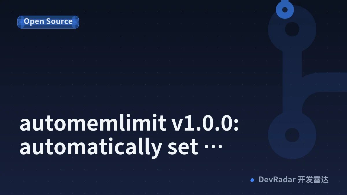 automemlimit v1.0.0: automatically set GOMEMLIMIT from cgroup limits