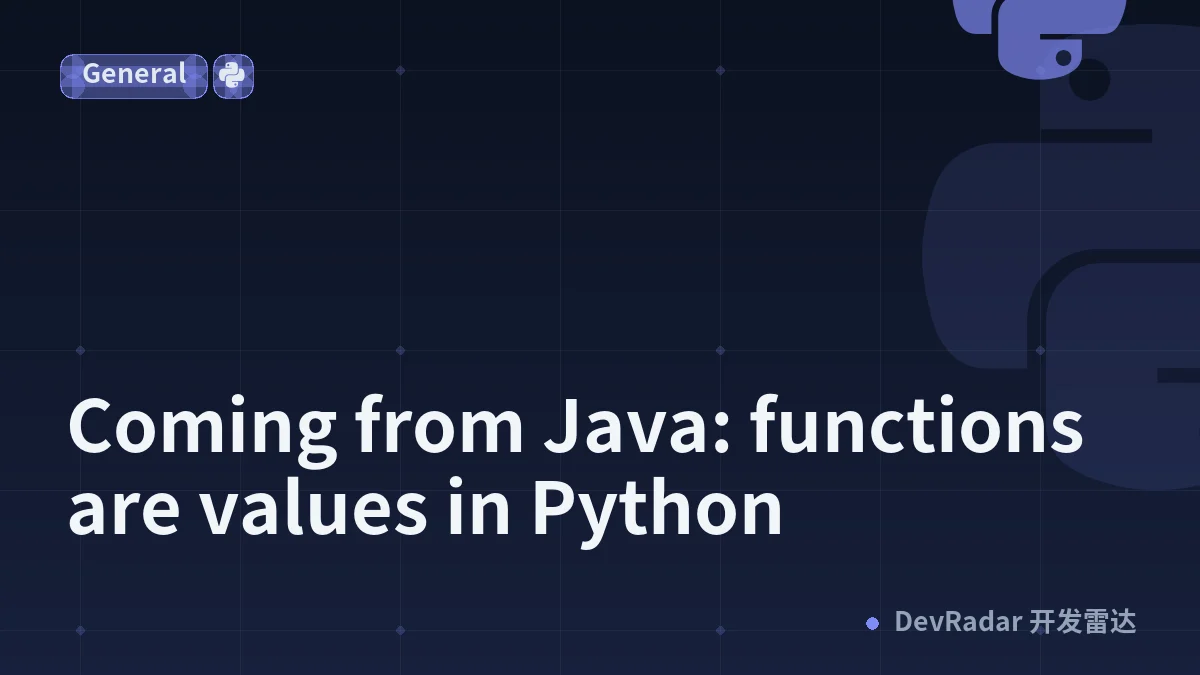 Coming from Java: functions are values in Python