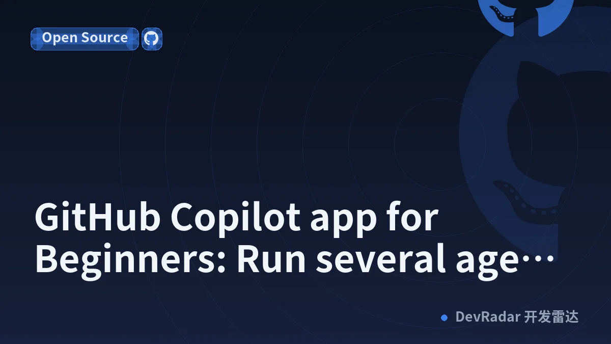 GitHub Copilot app for Beginners: Run several agents at once
