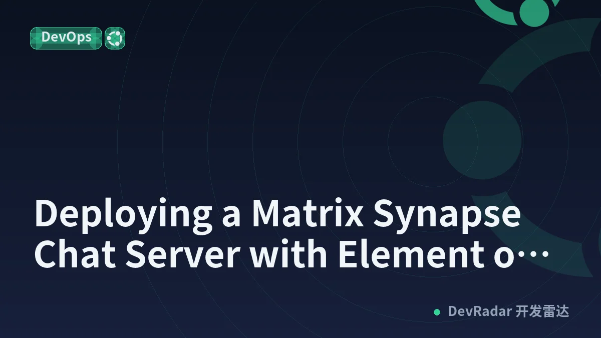 Deploying a Matrix Synapse Chat Server with Element on Ubuntu 22.04