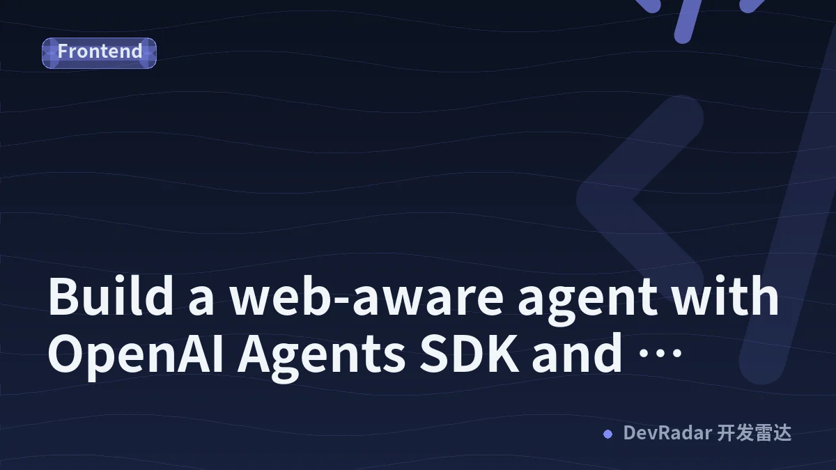 Build a web-aware agent with OpenAI Agents SDK and Zenrows