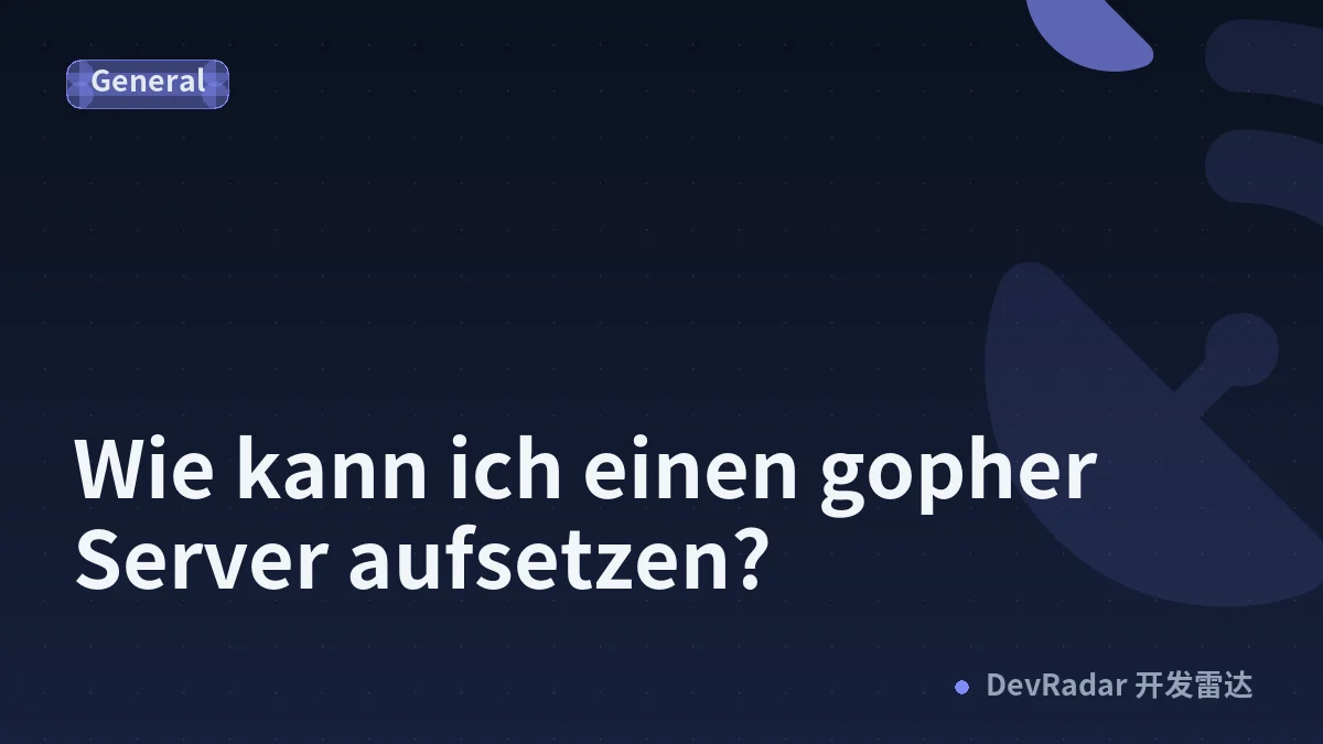 Wie kann ich einen gopher Server aufsetzen?