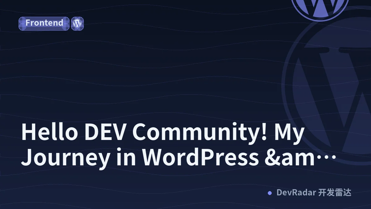Hello DEV Community! My Journey in WordPress &amp; SEO