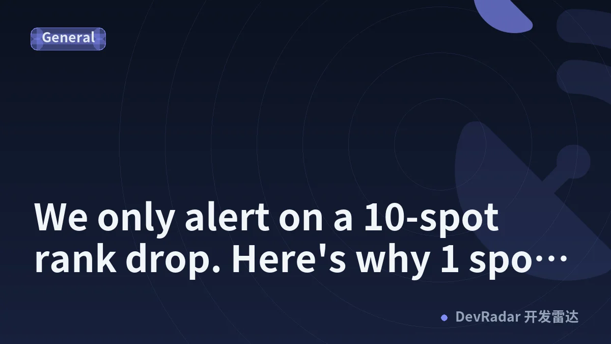 We only alert on a 10-spot rank drop. Here's why 1 spot would be worse.