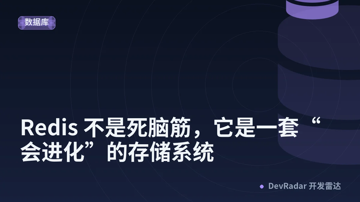 Redis 不是死脑筋，它是一套“会进化”的存储系统