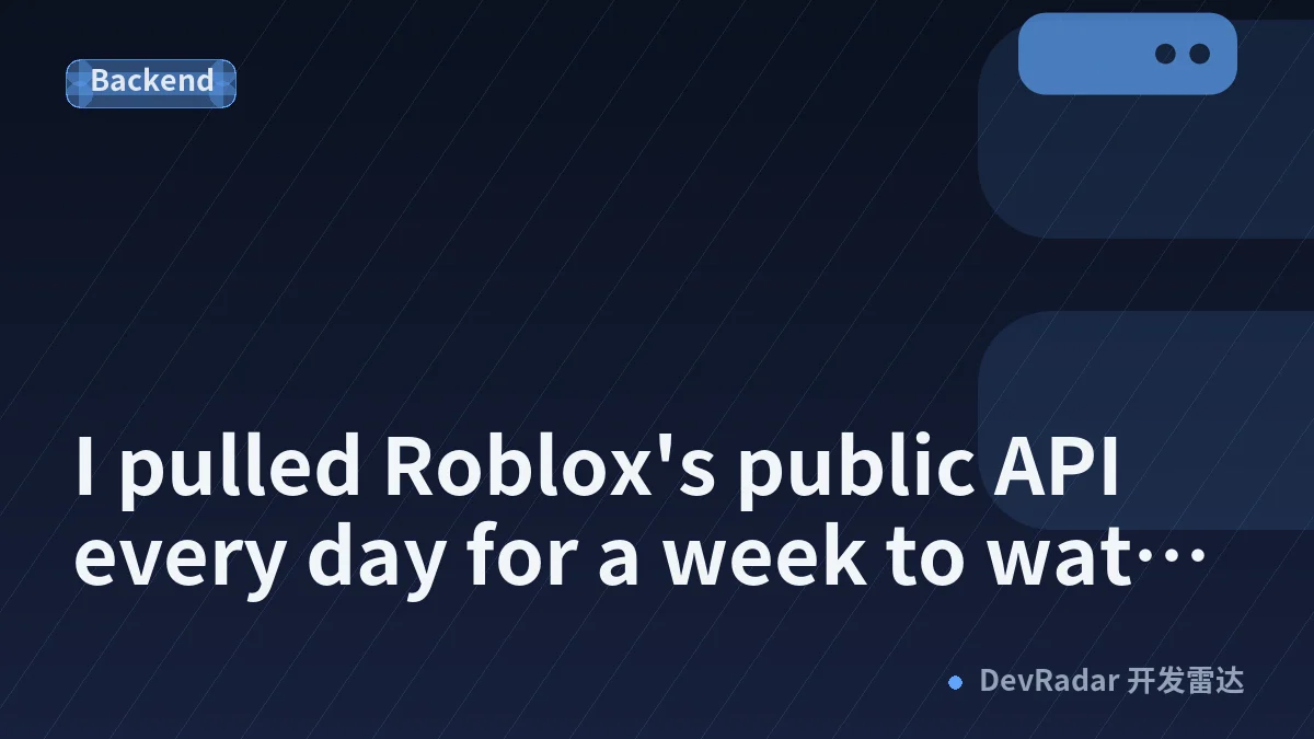 I pulled Roblox's public API every day for a week to watch one game go vertical
