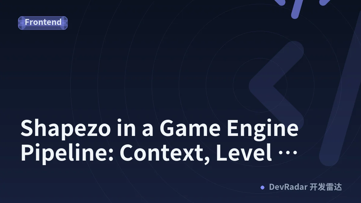 Shapezo in a Game Engine Pipeline: Context, Level Design, and Production Handoffs