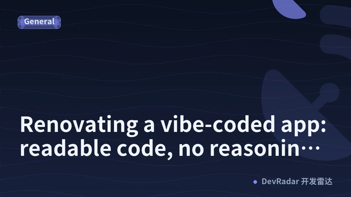Renovating a vibe-coded app: readable code, no reasoning behind it