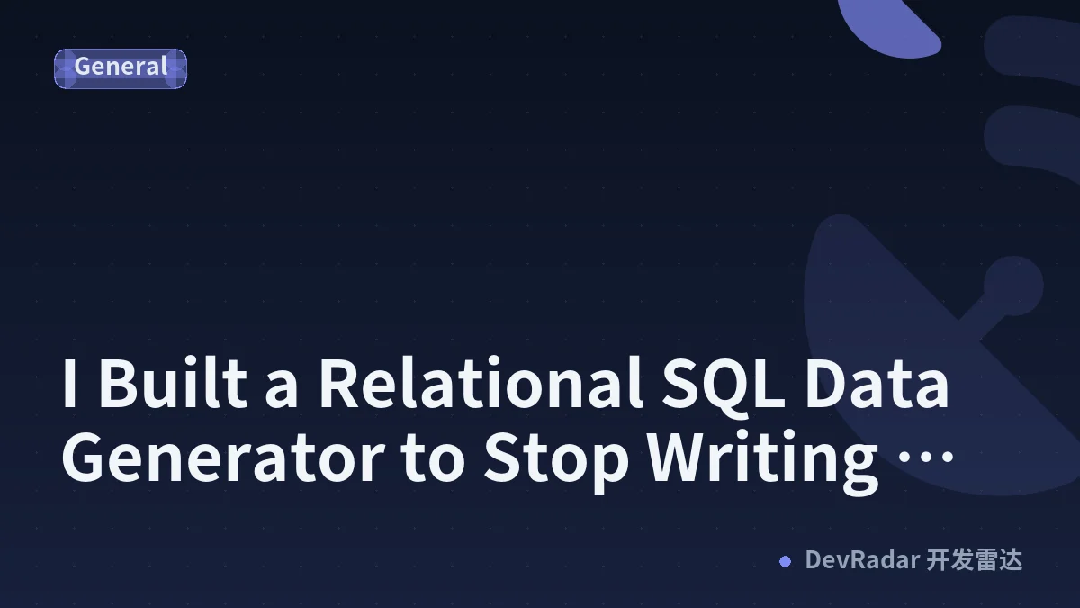 I Built a Relational SQL Data Generator to Stop Writing Manual Test Seeds