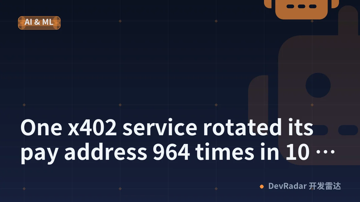 One x402 service rotated its pay address 964 times in 10 days. I measured 90 days of the drift feed.