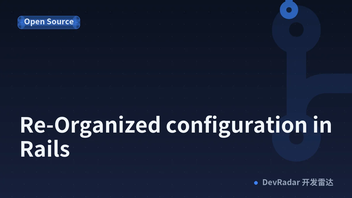 Re-Organized configuration in Rails